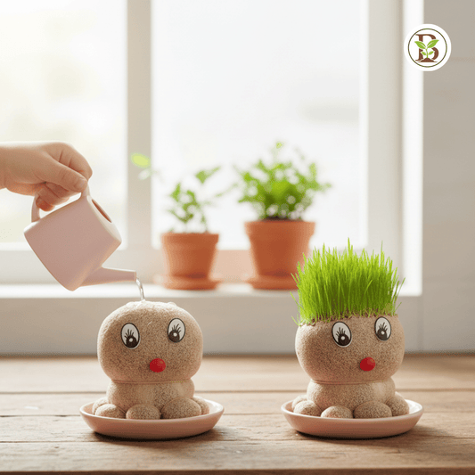 Cute Grass Doll Grow Bag Pots