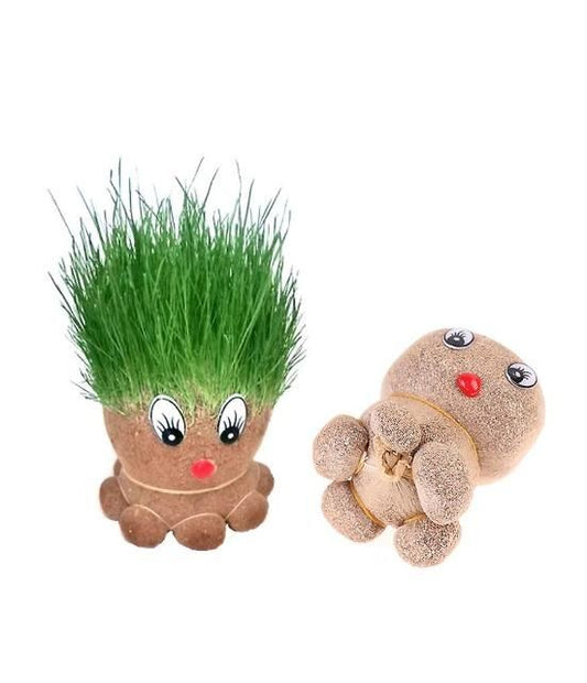 Cute Grass Doll Grow Bag Pots