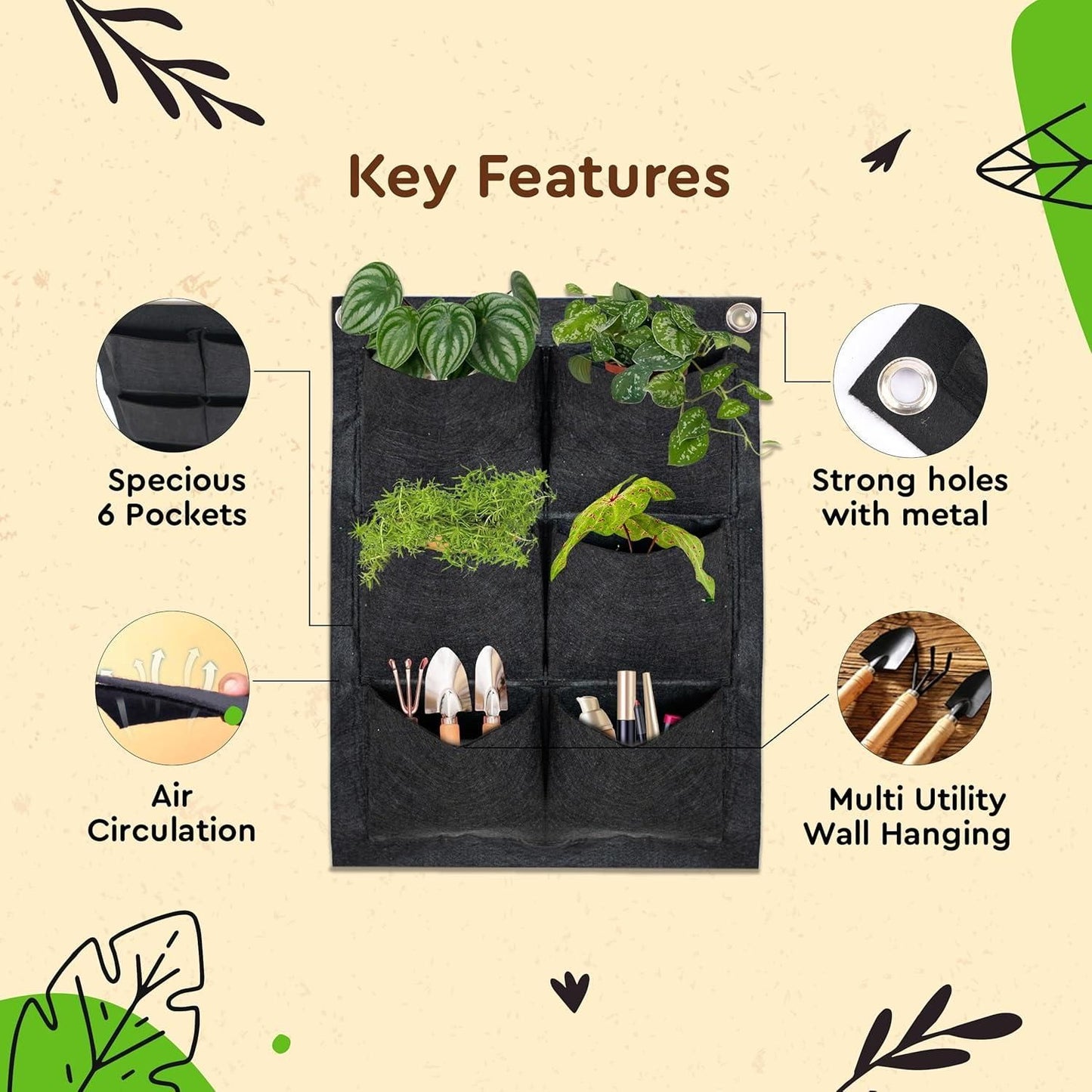 Indoor Vertical Hanging Wall Planter for Balcony